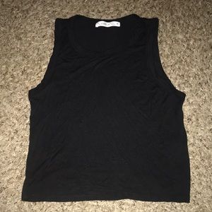Black Muscle Cropped T- Shirt